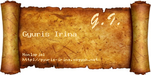 Gyuris Irina névjegykártya
